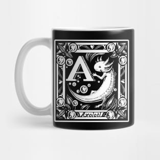 A is for Axolotl - White Outlined Version Mug